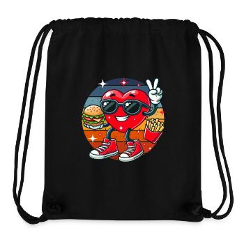 Fast food Valentine's Day heart hamburger fries dad - Stanley/Stella Recycled Gym Bag - black - Front