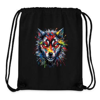 Wolf Liebhaber Wildtier Kunst Wolf Bunt Tier - Stanley/Stella recycelter Gym Bag - Schwarz - Vorne