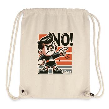 Vilain garçon rétro et coquin dit non - Sac à cordon recyclé Stanley/Stella - blanc naturel - Devant