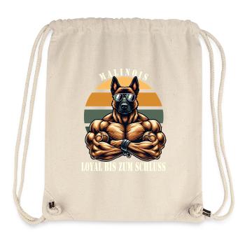Loyal bis zum Schluss muskulöser Malinois - Stanley/Stella recycelter Gym Bag - Naturweiß - Vorne
