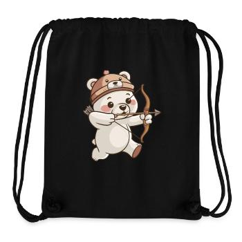 Cute bear with bow and arrow - Stanley/Stella Recycled Gym Bag - black - Front