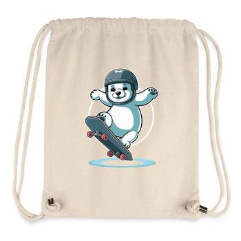 Skateboardfahrender Eisbär Mit Helm - Stanley/Stella recycelter Gym Bag - Naturweiß - Vorne