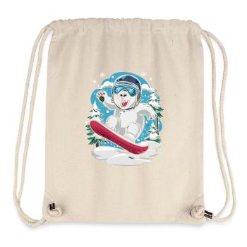 Snowboardender Eisbär Im Winterwald - Stanley/Stella recycelter Gym Bag - Naturweiß - Vorne
