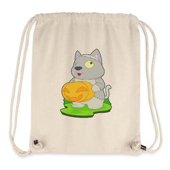 Chat Halloween Zombie - Sac à cordon recyclé Stanley/Stella - blanc naturel - Devant