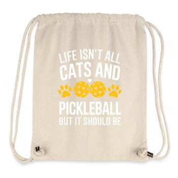 Pickleball Saying Cat Funny Pickleball Gift - Stanley/Stella Recycled Gym Bag - natural - Front