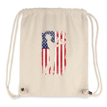 Saxophones American Flag - Stanley/Stella Recycled Gym Bag - natural - Front