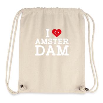 I Love Amsterdam Turkish Flag Cool Netherland Pun - Stanley/Stella Recycled Gym Bag - natural - Front
