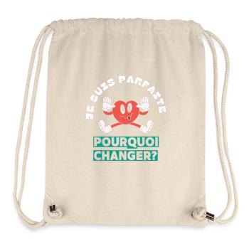 Je suis parfaite pourquoi changer - Sac à cordon recyclé Stanley/Stella - blanc naturel - Devant