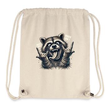 Rock On Waschbär Heavy Metal Design - Stanley/Stella recycelter Gym Bag - Naturweiß - Vorne