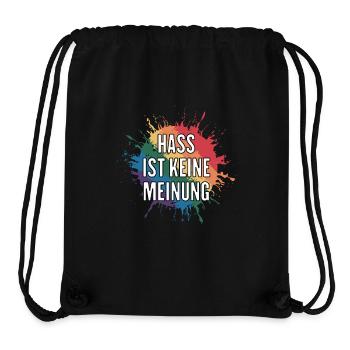 Hass ist keine Meinung Statement gegen rechts - Stanley/Stella recycelter Gym Bag - Schwarz - Vorne