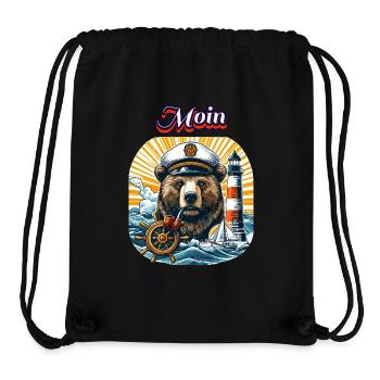 Hamburg Sea Dog Captain Lighthouse Sailing Ship Moin - Stanley/Stella Recycled Gym Bag - black - Front