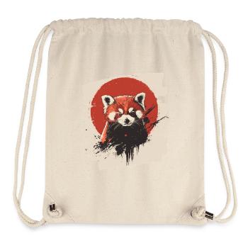 Panda roux rétro - Sac à cordon recyclé Stanley/Stella - blanc naturel - Devant
