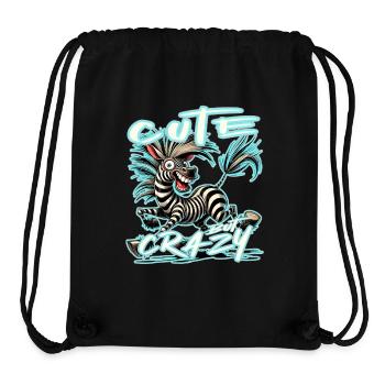 Cute but Crazy Zebra Comic Style Funny Motif - Stanley/Stella Recycled Gym Bag - black - Front