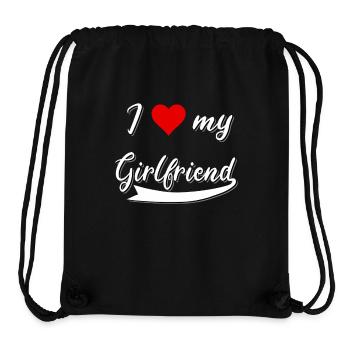 ❤️ Amour Couple Saint-Valentin Cadeau Petite amie Amour - Sac à cordon recyclé Stanley/Stella - noir - Devant