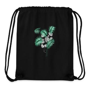 Tropical Leaves Design - Stanley/Stella recycelter Gym Bag - Schwarz - Vorne