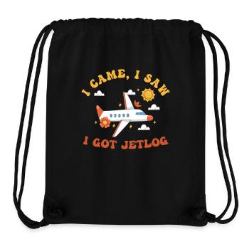Ich kam, ich sah, ich bekam Jetlag, Reisehumor - Stanley/Stella recycelter Gym Bag - Schwarz - Vorne