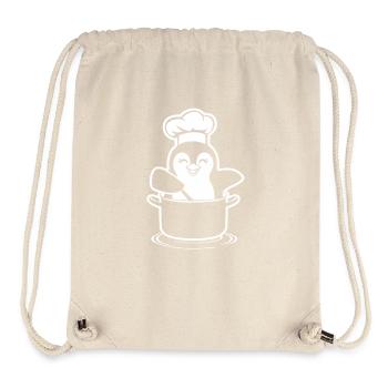 Fröhlicher Kochpinguin in Kochtopf - Stanley/Stella recycelter Gym Bag - Naturweiß - Vorne