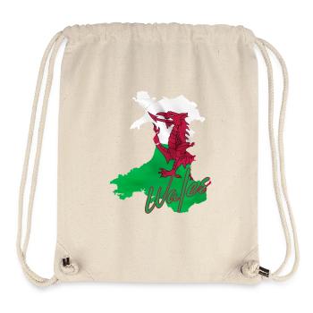 Drapeau du Pays de Galles, fierté galloise - Sac à cordon recyclé Stanley/Stella - blanc naturel - Devant