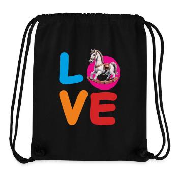 LOVE SCHAUKEL-PFERD - Stanley/Stella recycelter Gym Bag - Schwarz - Vorne