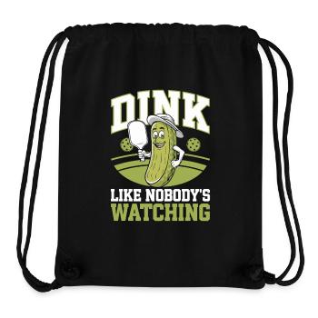Pickleball Concombre Dinkball Dink Dinking Cadeau - Sac à cordon recyclé Stanley/Stella - noir - Devant