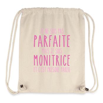 Pas parfaite mais je suis Monitrice - Sac à cordon recyclé Stanley/Stella - blanc naturel - Devant