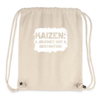 Kaizen : un voyage, pas une destination - Sac à cordon recyclé Stanley/Stella - blanc naturel - Devant