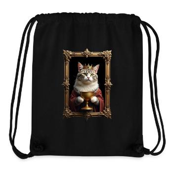 Medieval Cat in Picture Frame Art Crown - Stanley/Stella Recycled Gym Bag - black - Front