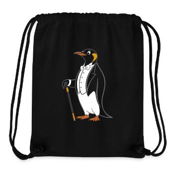 Eleganter Pinguin im Frack mit Gehstock - Stanley/Stella recycelter Gym Bag - Schwarz - Vorne