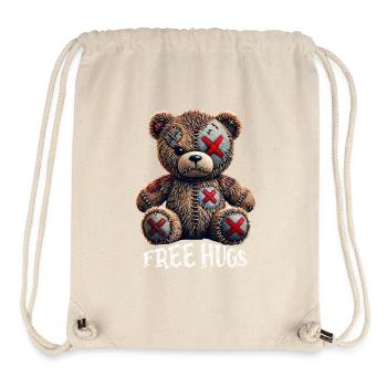 Free Hugs Teddy Bear - Stanley/Stella Recycled Gym Bag - natural - Front