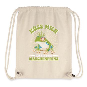 Froschkostüm KÜSS MICH BIN EIN MÄRCHENPRINZ - Stanley/Stella recycelter Gym Bag - Naturweiß - Vorne