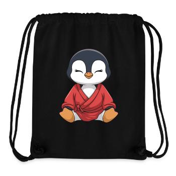 Meditating penguin in kimono - Stanley/Stella Recycled Gym Bag - black - Front