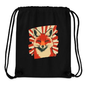 Renard Rétro - Sac à cordon recyclé Stanley/Stella - noir - Devant