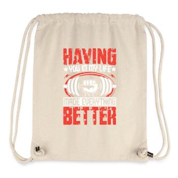 Remise en forme Motivation Meilleur design de vie - Sac à cordon recyclé Stanley/Stella - blanc naturel - Devant