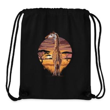 Girafe dans la savane – Art de la nature africaine - Sac à cordon recyclé Stanley/Stella - noir - Devant