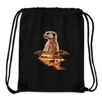 Erdmännchen in der Savanne – Afrikanische Wildlife - Stanley/Stella recycelter Gym Bag - Schwarz - Vorne