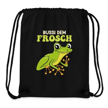 Froschkostüm BUSSI DEM FROSCH Lustiges Frosch - Stanley/Stella recycelter Gym Bag - Schwarz - Vorne