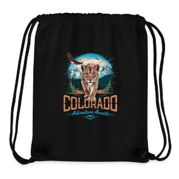 Colorado Adventure – Conception de la nature sauvage et de la nature - Sac à cordon recyclé Stanley/Stella - noir - Devant