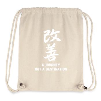 Kaizen : un voyage, pas une destination - Sac à cordon recyclé Stanley/Stella - blanc naturel - Devant