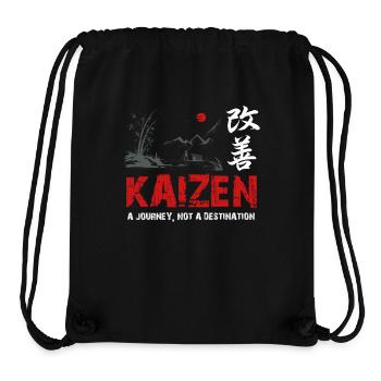 Kaizen: Eine Reise, kein Ziel - Stanley/Stella recycelter Gym Bag - Schwarz - Vorne