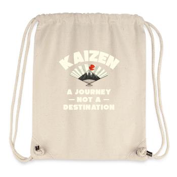 Kaizen : un voyage, pas une destination - Sac à cordon recyclé Stanley/Stella - blanc naturel - Devant