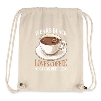 Wears Black Loves Coffee Avoids People - Stanley/Stella recycelter Gym Bag - Naturweiß - Vorne