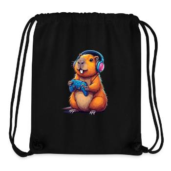 Capybara Gaming Adventure for Gamer Fans - Stanley/Stella Recycled Gym Bag - black - Front