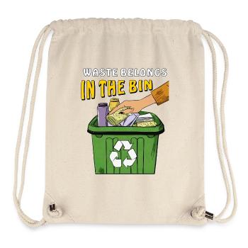 MÜLLTONNE WASTE BELONGS IN THE BIN - Stanley/Stella recycelter Gym Bag - Naturweiß - Vorne