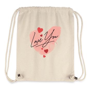 I love you Heart Love Couple In Love - Stanley/Stella Recycled Gym Bag - natural - Front