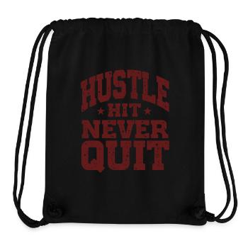 Hustle Hit Never Quit Sportler Fitness - Stanley/Stella recycelter Gym Bag - Schwarz - Vorne