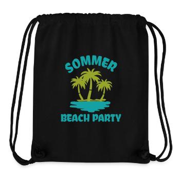 Été Plage Fête Vacances Musique Mer Palmiers Plage - Sac à cordon recyclé Stanley/Stella - noir - Devant