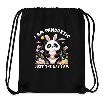 Je suis Pandastic tel que je suis - Sac à cordon recyclé Stanley/Stella - noir - Devant