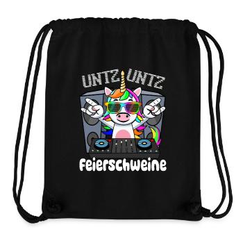 DJ Einhorn - Untz Untz Feierschweine-Techno, Rave - Stanley/Stella recycelter Gym Bag - Schwarz - Vorne