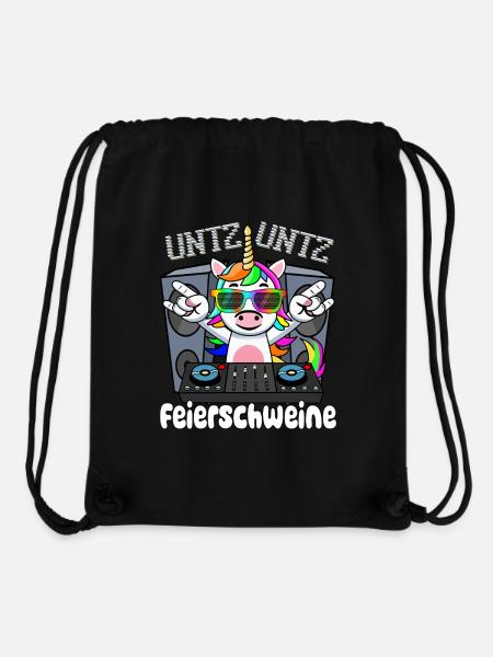 DJ Einhorn - Untz Untz Feierschweine-Techno, Rave - Stanley/Stella recycelter Gym Bag - Schwarz