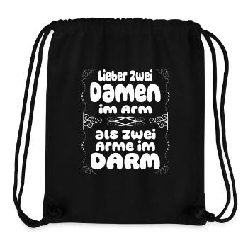 Zwei Damen im Arm Humor Lustig Spruch Mann Party - Stanley/Stella recycelter Gym Bag - Schwarz - Vorne